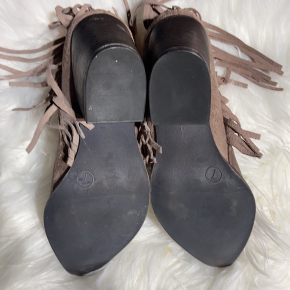 Charlotte Russe Taupe Fringe Bootie - Picture 4 of 6